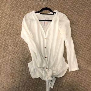 NEW Waffle knit, tie knot Henley